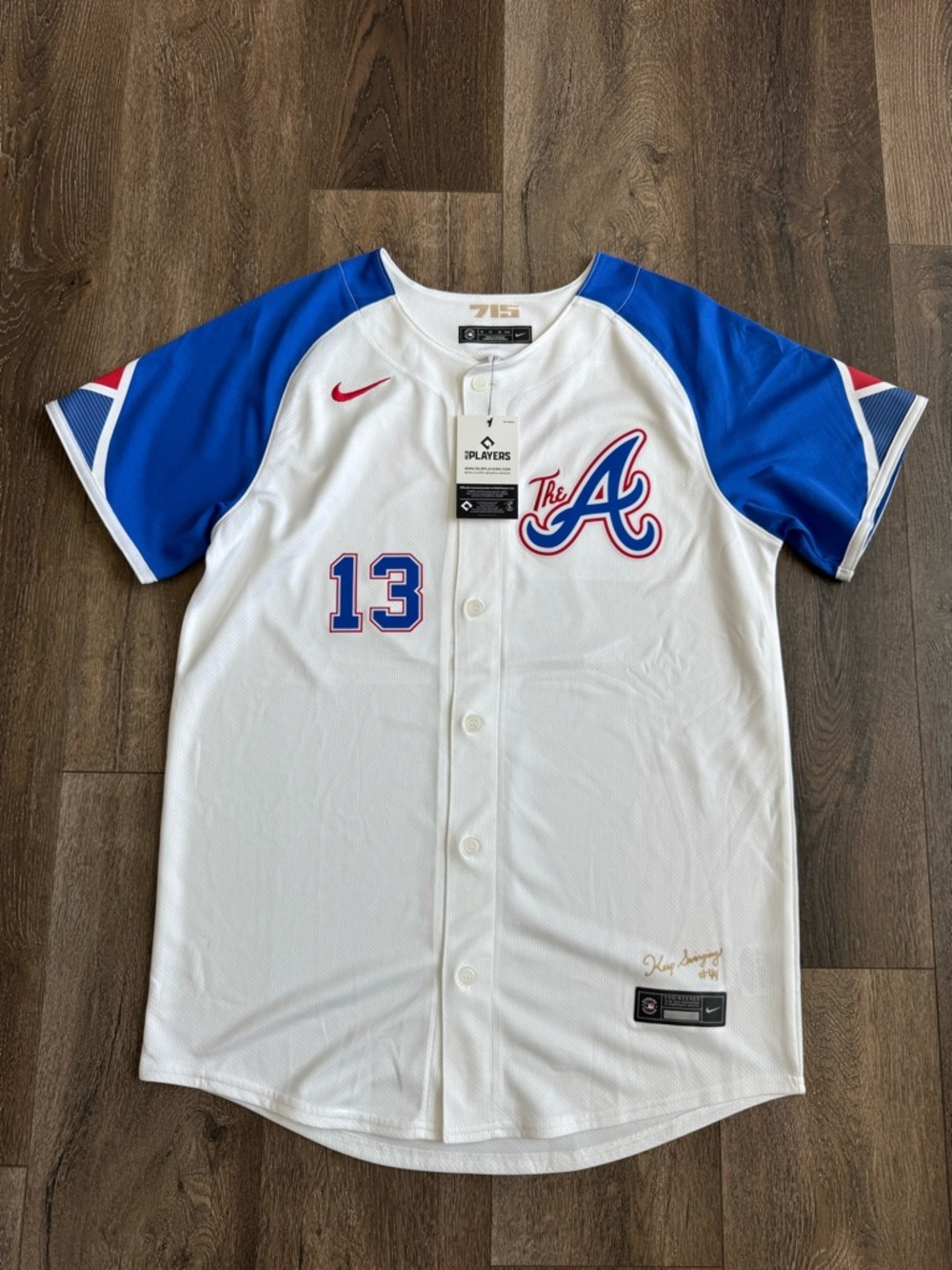 Nike Atlanta 'The A' Baseball Jersey - White & Royal Blue